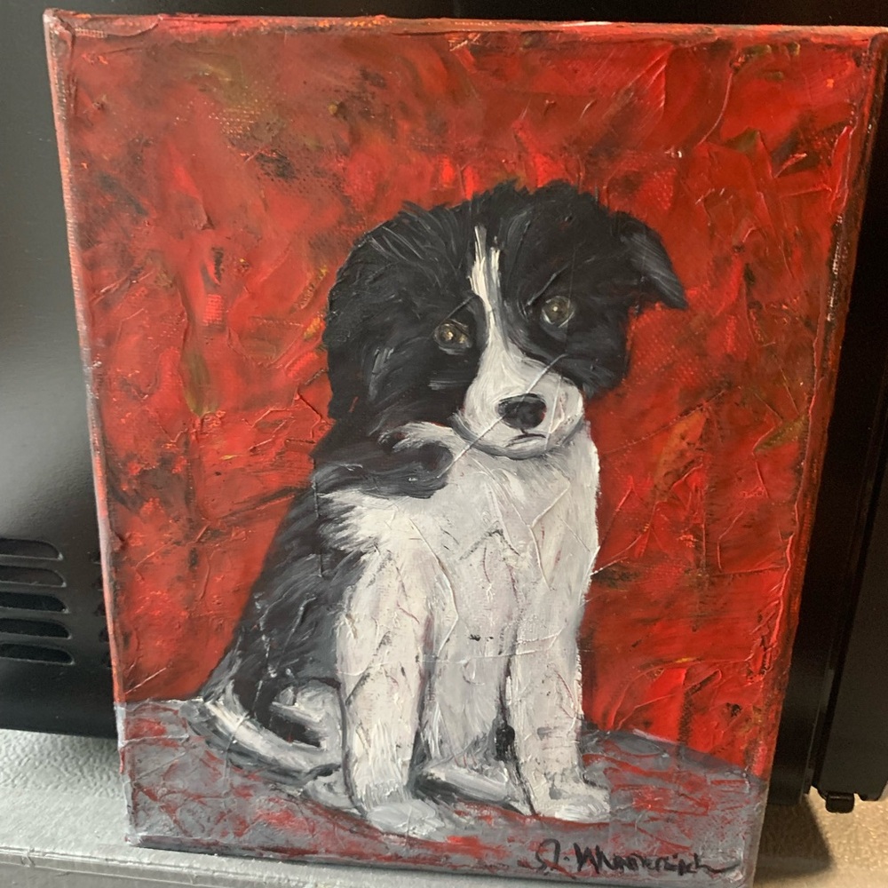 Black and White Dog Canvas Art